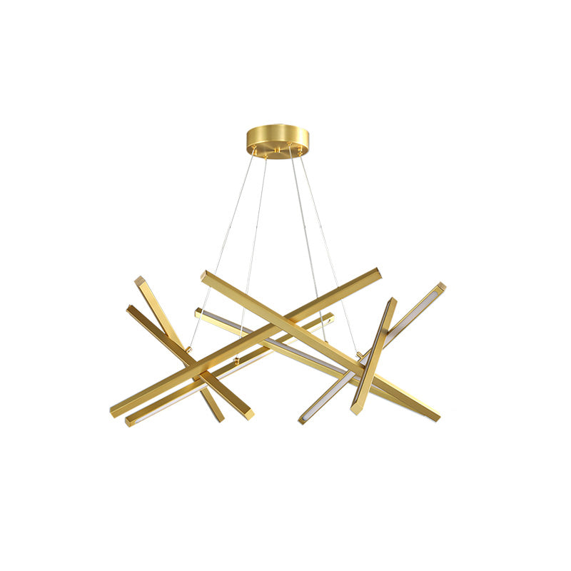 Lineaire kroonluchter verlichtingsarmaturen Moderne hanglampen met 8 lichte ophanging met witte acrylschaduw