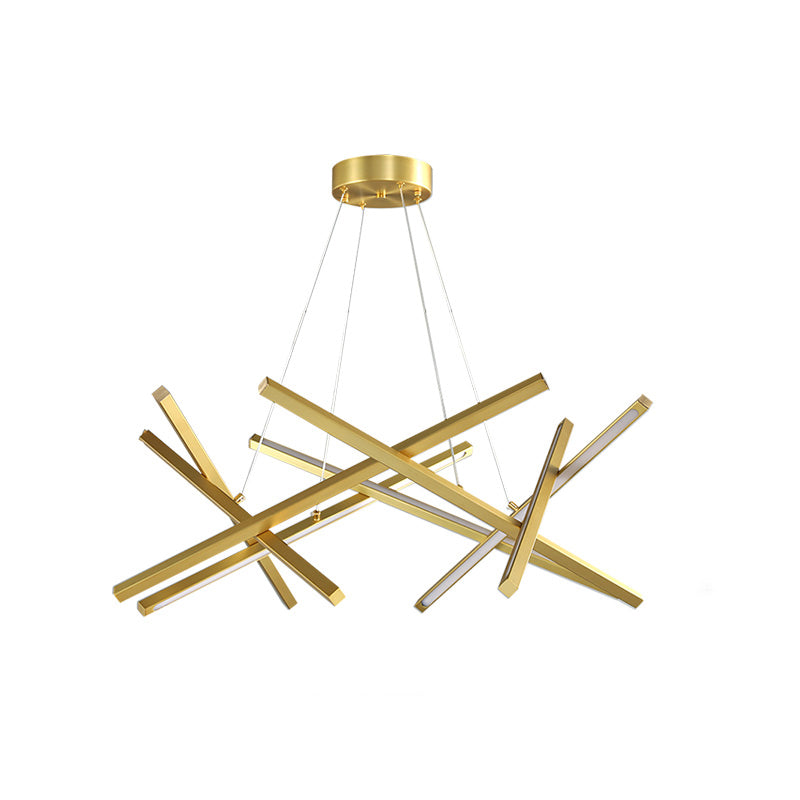 Lineaire kroonluchter verlichtingsarmaturen Moderne hanglampen met 8 lichte ophanging met witte acrylschaduw