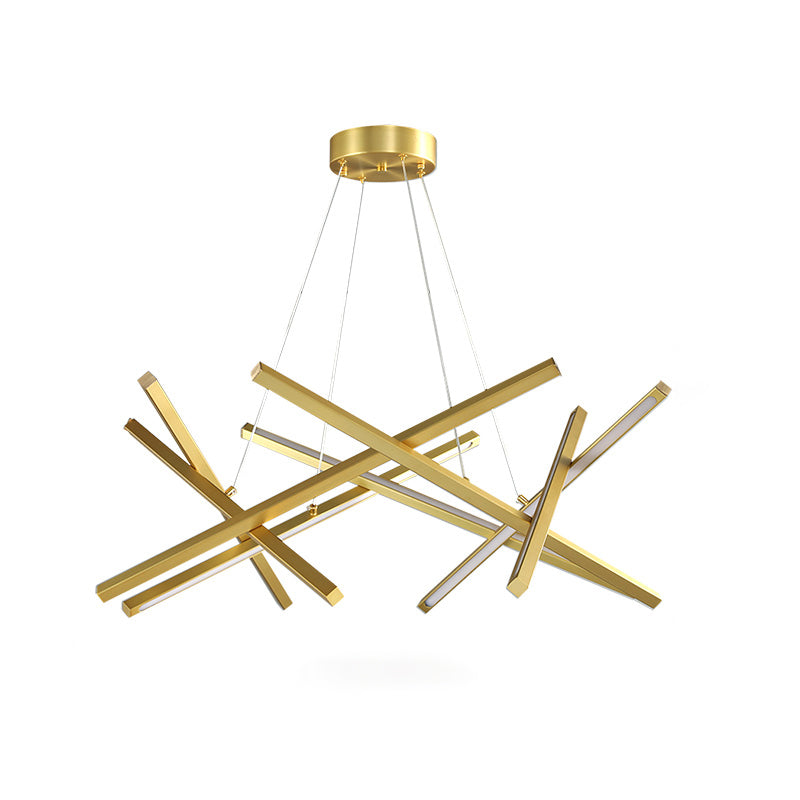 Lineaire kroonluchter verlichtingsarmaturen Moderne hanglampen met 8 lichte ophanging met witte acrylschaduw