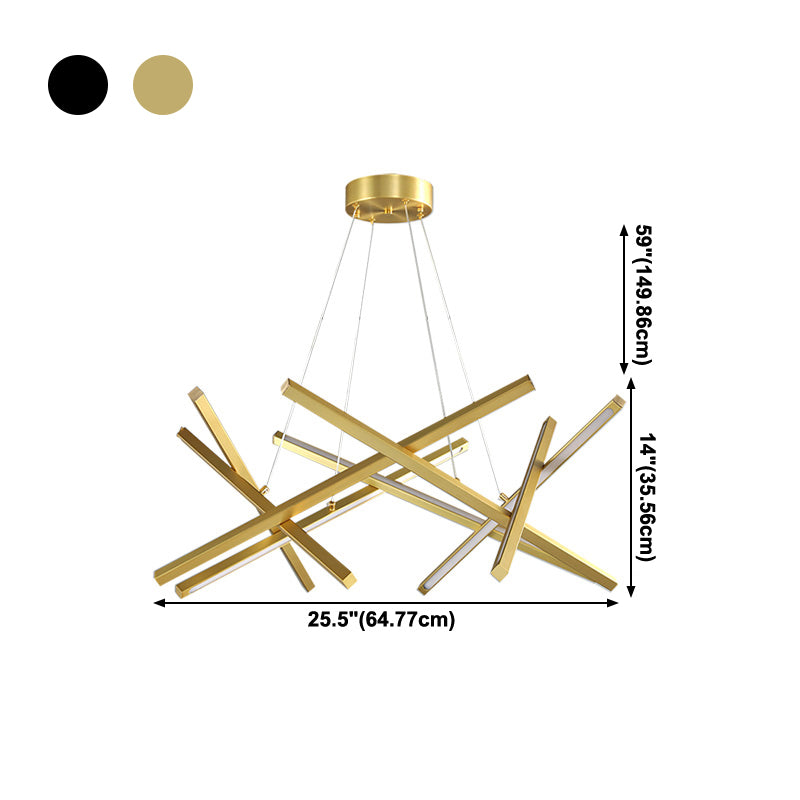 Lineaire kroonluchter verlichtingsarmaturen Moderne hanglampen met 8 lichte ophanging met witte acrylschaduw