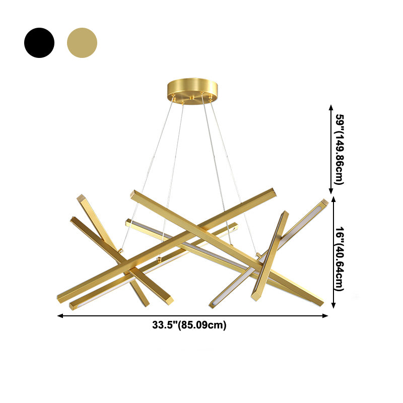 Lineaire kroonluchter verlichtingsarmaturen Moderne hanglampen met 8 lichte ophanging met witte acrylschaduw