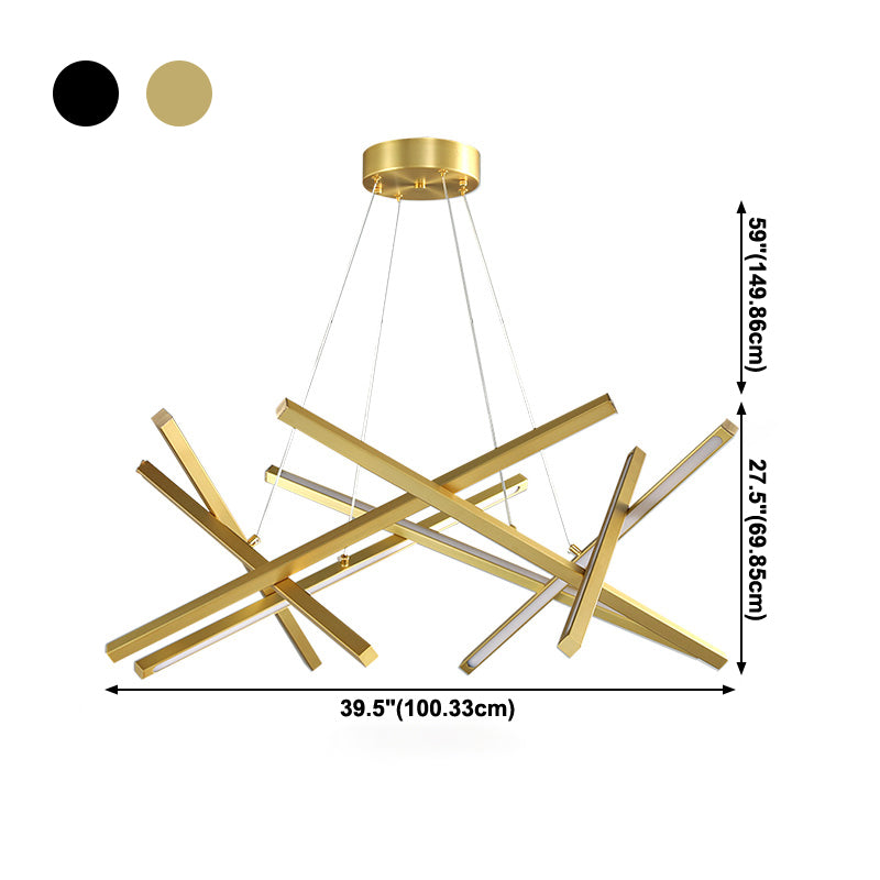 Lineaire kroonluchter verlichtingsarmaturen Moderne hanglampen met 8 lichte ophanging met witte acrylschaduw