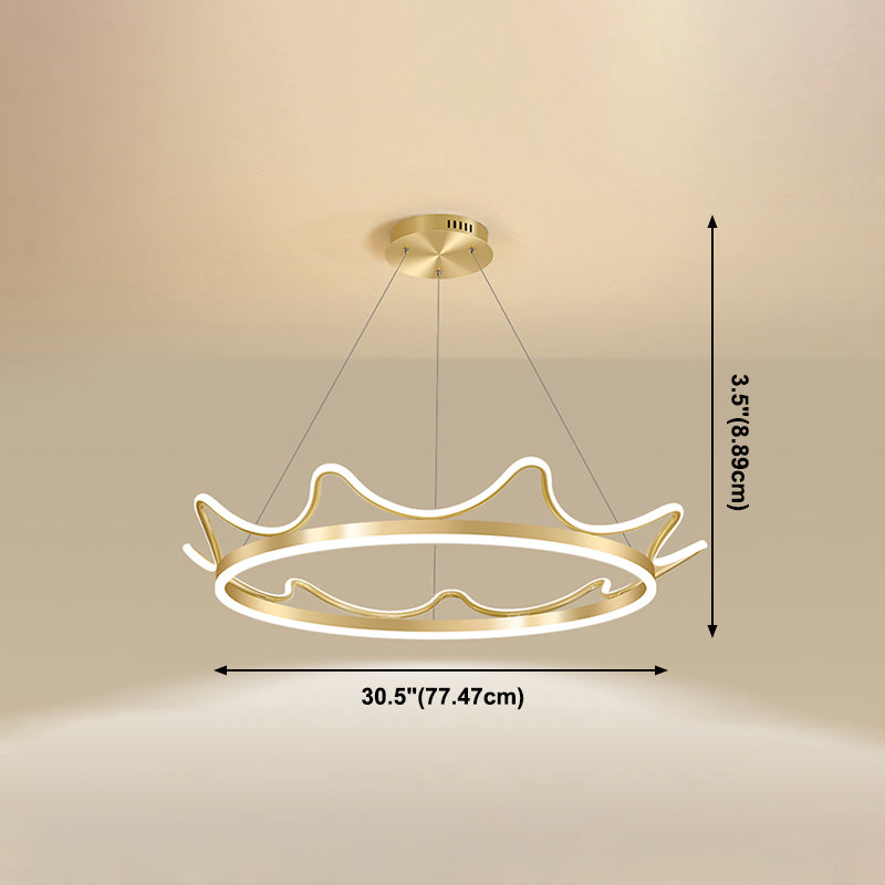 Crown Chandelier Light Fixtures Modern 2-Light Suspension Pendant Lamps with White Acrylic Shade