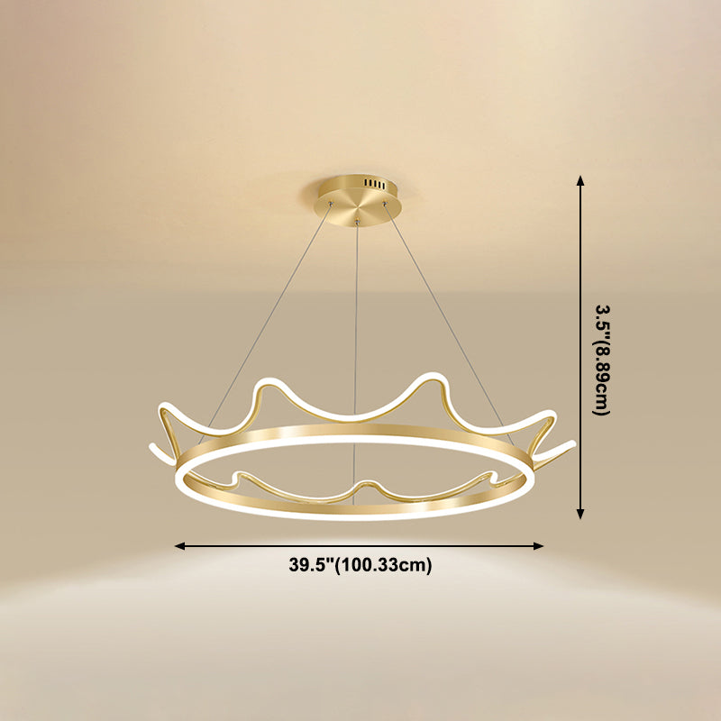 Crown Chandelier Light Fixtures Modern 2-Light Suspension Pendant Lamps with White Acrylic Shade