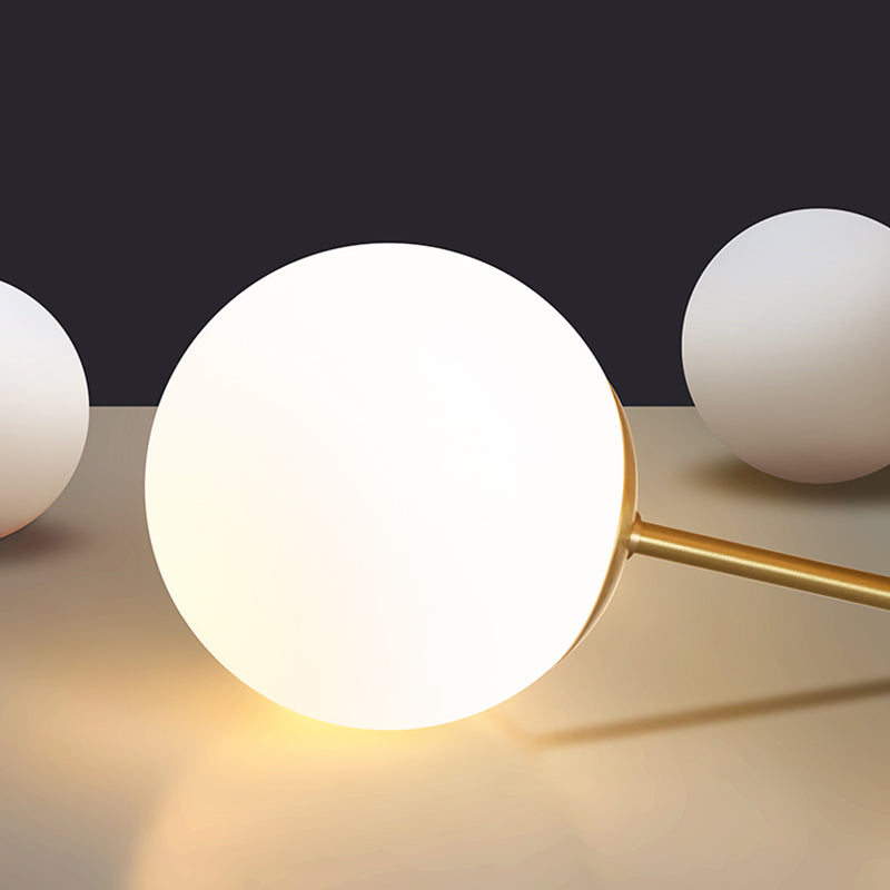 Modern Chandelier Light Fixtures Multi-Head Living Room Hanging Pendant Lamps with Glass Shade