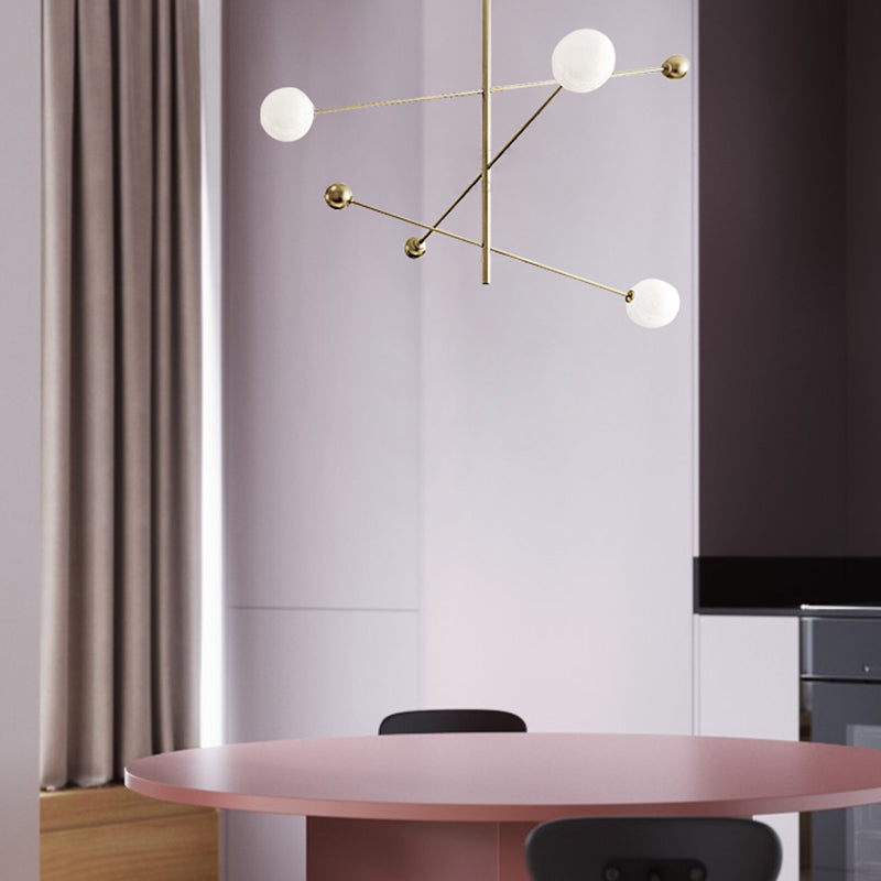 Metal Chandelier Modern 3 Lights Chandelier Lamp in Gold for Restaurant