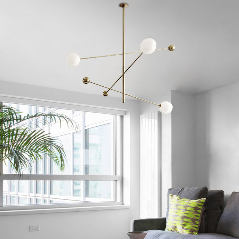 Metal Chandelier Modern 3 Lights Chandelier Lamp in Gold for Restaurant