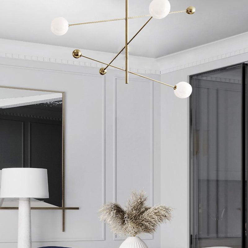 Metal Chandelier Modern 3 Lights Chandelier Lamp in Gold for Restaurant