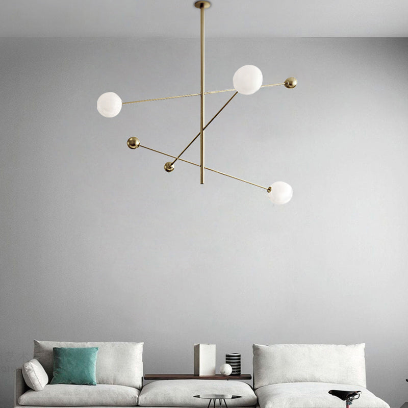 Metal Chandelier Modern 3 Lights Chandelier Lamp in Gold for Restaurant