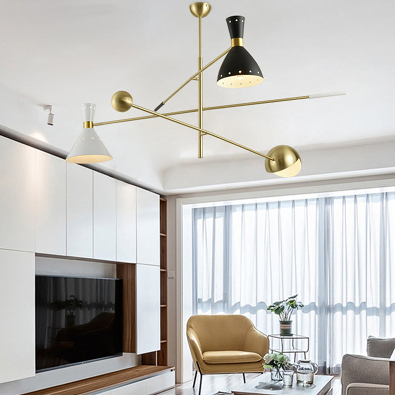 Metalen geometrische vorm kroonluchter moderne led kroonluchter lamp voor slaapkamer