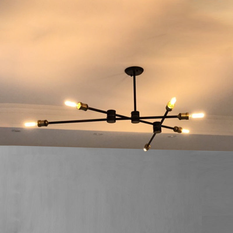 Nordic Style Metal Chandelier Branch Black Pendant Lamps for Living Room