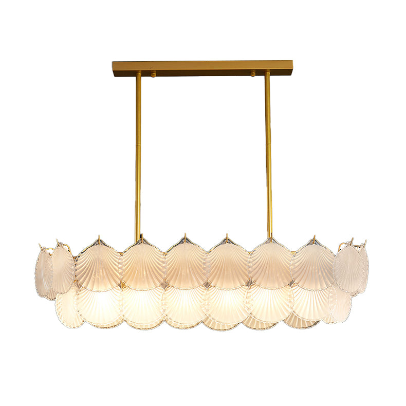 Vidrio 6 luces Modernas luces de la isla Luz de colmillo de oro
