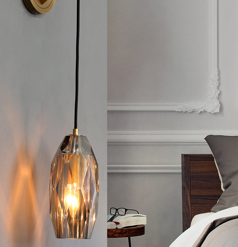 Modern Household Wall Light Crystal Shade Sconce Light for Bedroom Coffee Shop