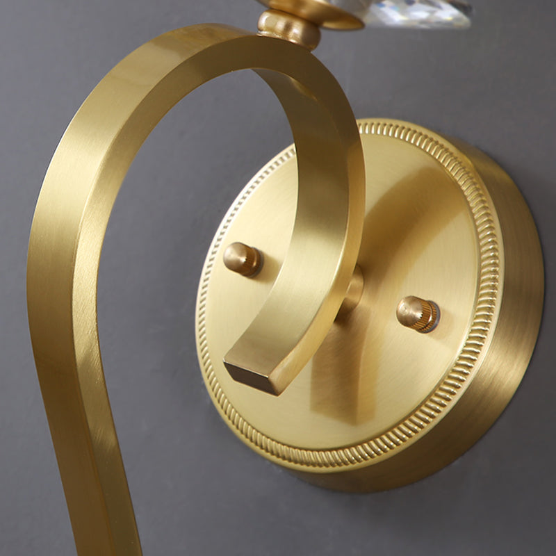 Modern Household Wall Sconce Crystal Shade Sconce Lamp for Bedroom Living Room