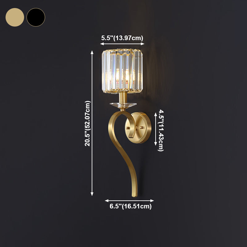 Modern Household Wall Sconce Crystal Shade Sconce Lamp for Bedroom Living Room