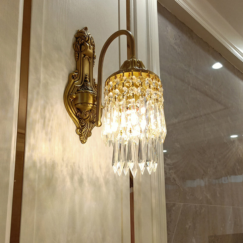 Luz de luz de pared de estilo tradicional Dropas de cristal luces aplastas para la sala de estar del dormitorio del hotel