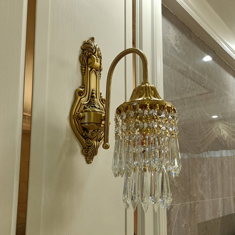 Luz de luz de pared de estilo tradicional Dropas de cristal luces aplastas para la sala de estar del dormitorio del hotel