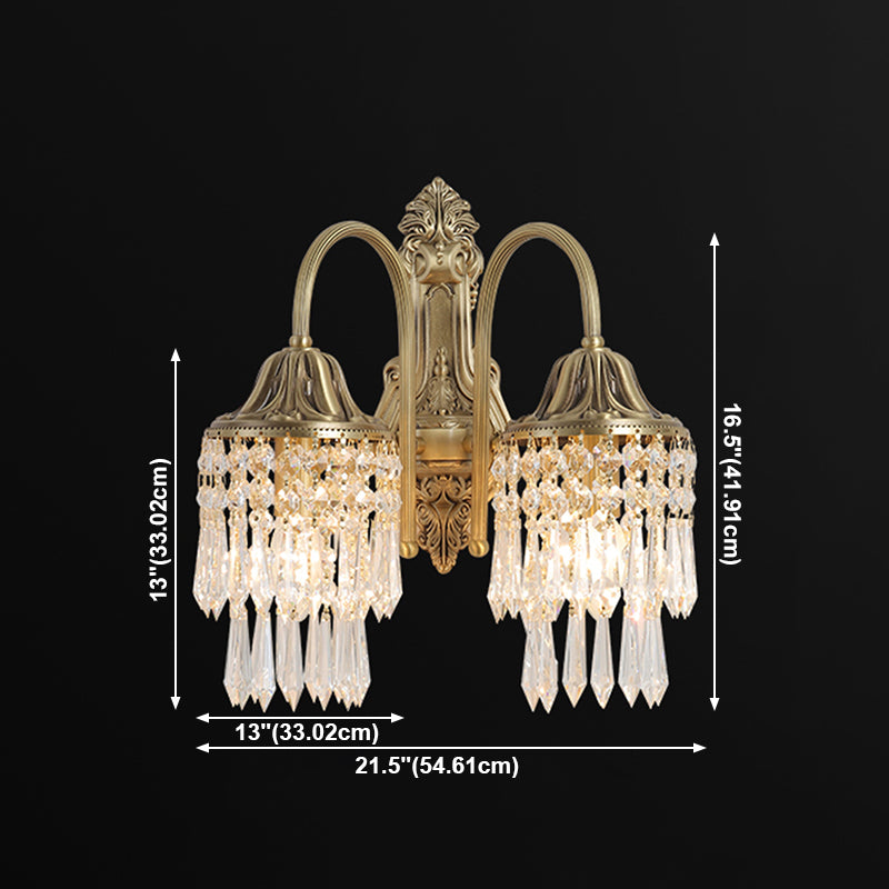 Luz de luz de pared de estilo tradicional Dropas de cristal luces aplastas para la sala de estar del dormitorio del hotel