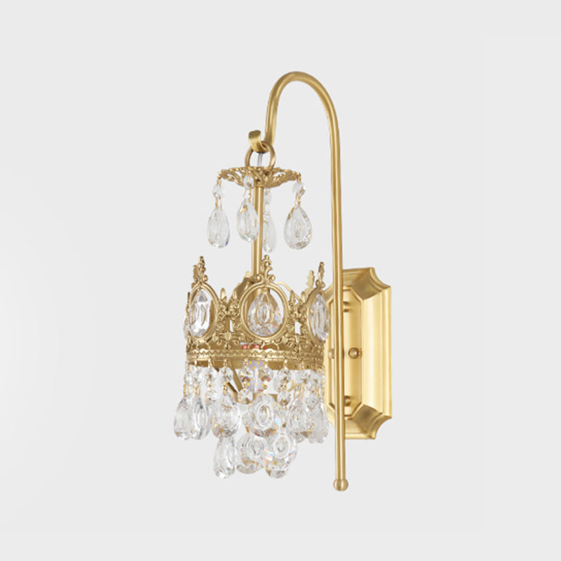 Contemporary Style Geometric Wall Light Crystal Shade Sconce Lamp for Bedroom