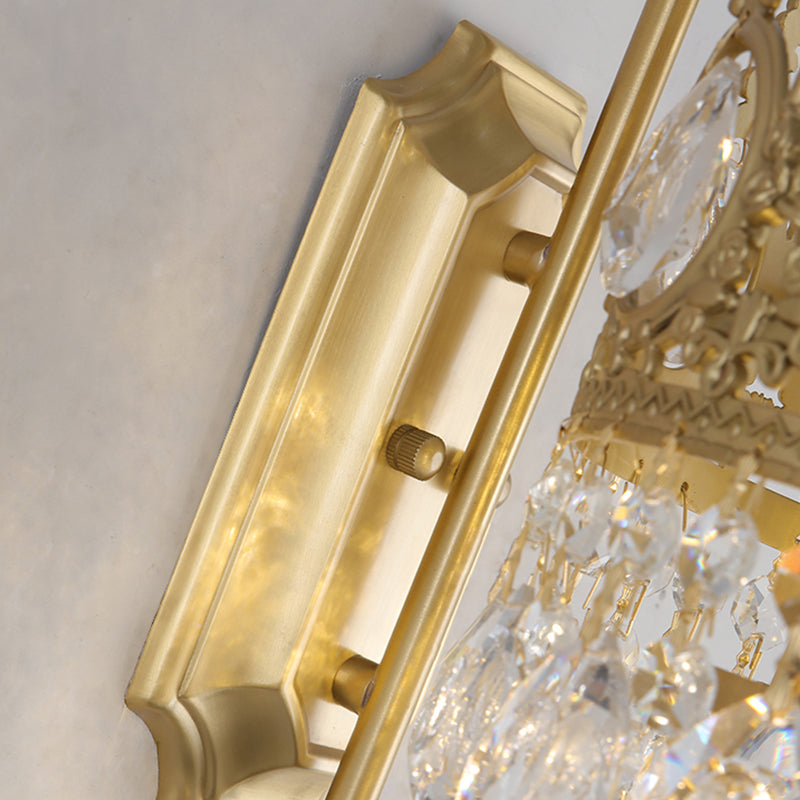 Contemporary Style Geometric Wall Light Crystal Shade Sconce Lamp for Bedroom