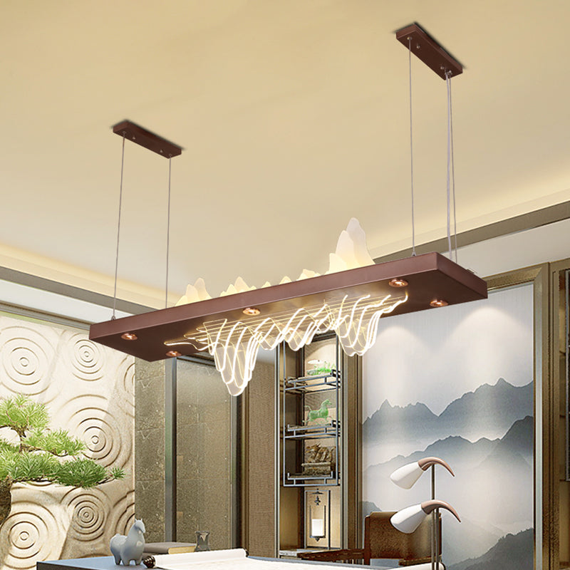 Squared Island Pendant LED Acrylic Modern Ceiling Pendant Light for Dining Room