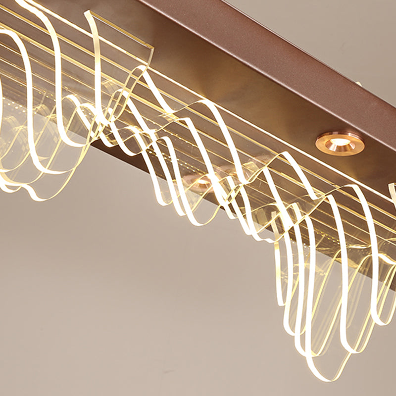 Squared Island Pendant LED Acrylic Modern Ceiling Pendant Light for Dining Room