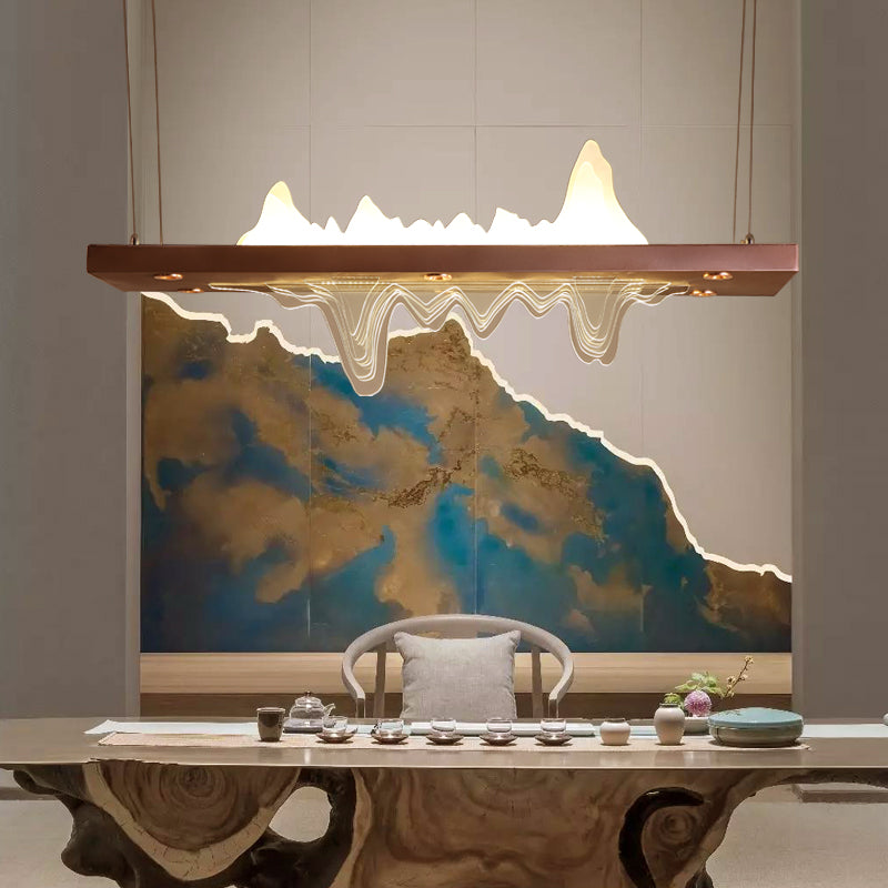 Squared Island Pendant LED Acrylic Modern Ceiling Pendant Light for Dining Room