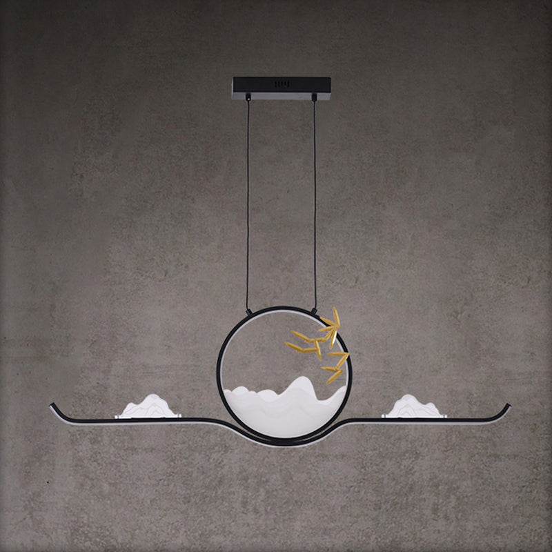 Modern LED Island Lighting Circle Metal Chandelier Light Fixture for Dining Room