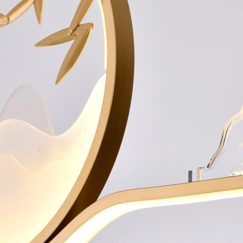 Modern LED Island Lighting Circle Metal Chandelier Light Fixture for Dining Room