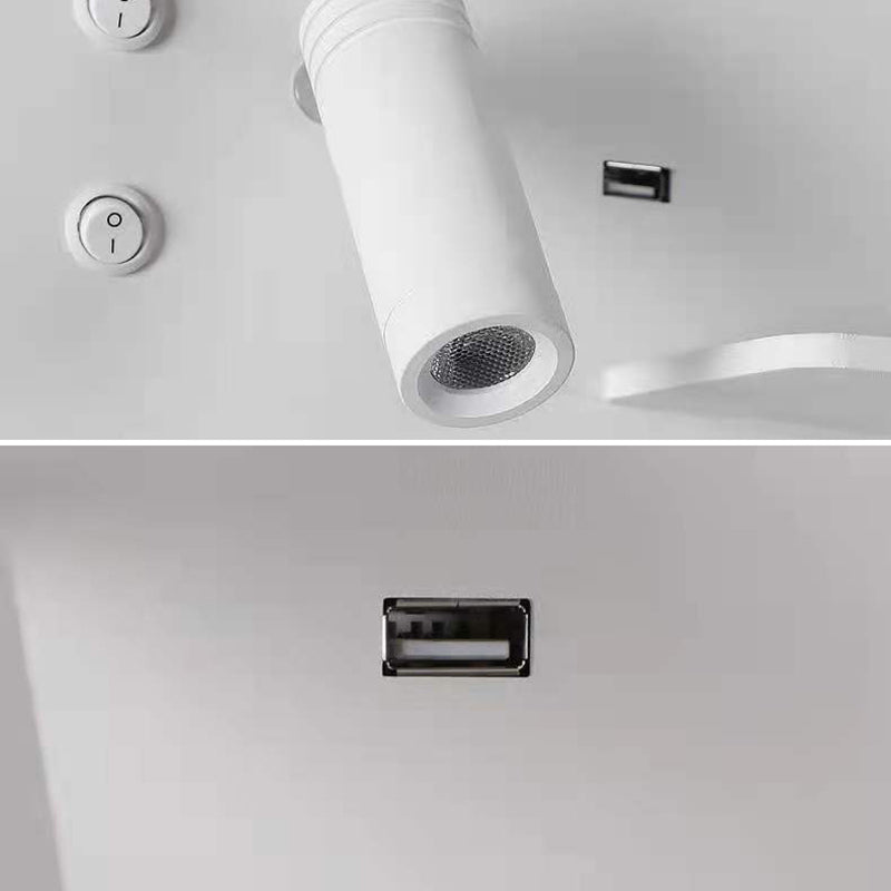 Lámparas de pared rectangulares de estilo contemporáneo metal 2 luces lectura de luz de pared