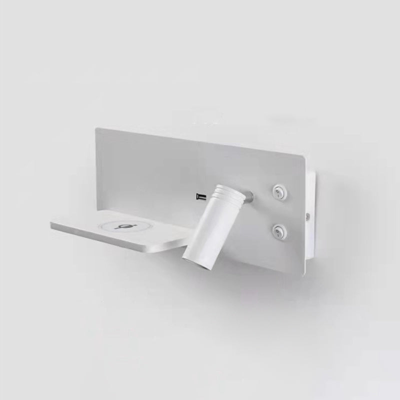 Lámparas de pared rectangulares de estilo contemporáneo metal 2 luces lectura de luz de pared