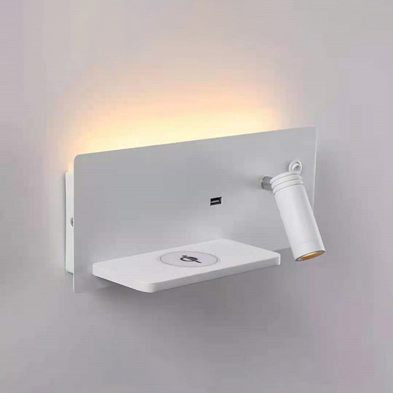 Lámparas de pared rectangulares de estilo contemporáneo metal 2 luces lectura de luz de pared