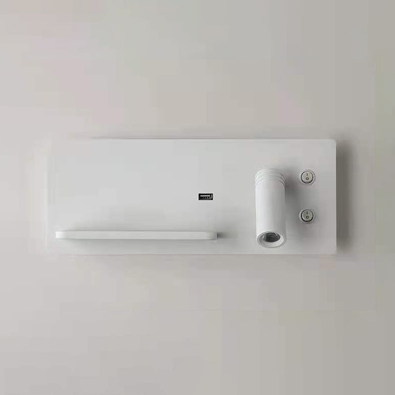 Lámparas de pared rectangulares de estilo contemporáneo metal 2 luces lectura de luz de pared
