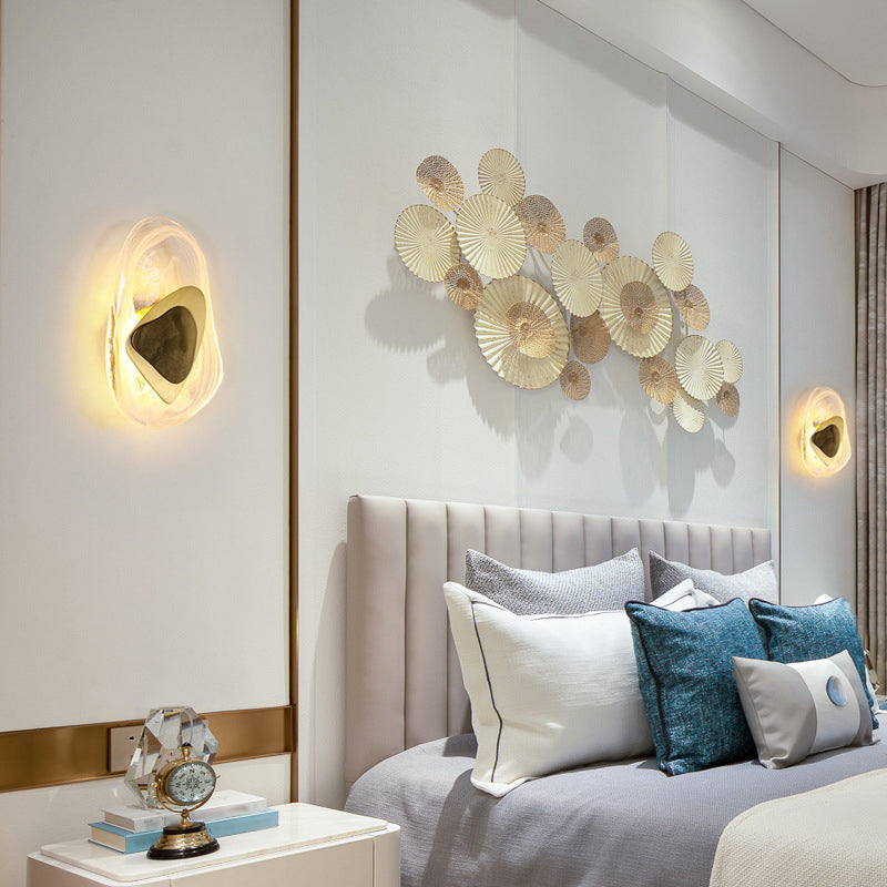 Luces apliques geométricas contemporáneas Cristal 1 Luz de la pared de luz Luz de la lámpara