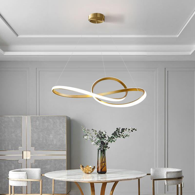 Gold Iron Hanging Pendant Lights Postmodern Hanging Lamps for Dining Room