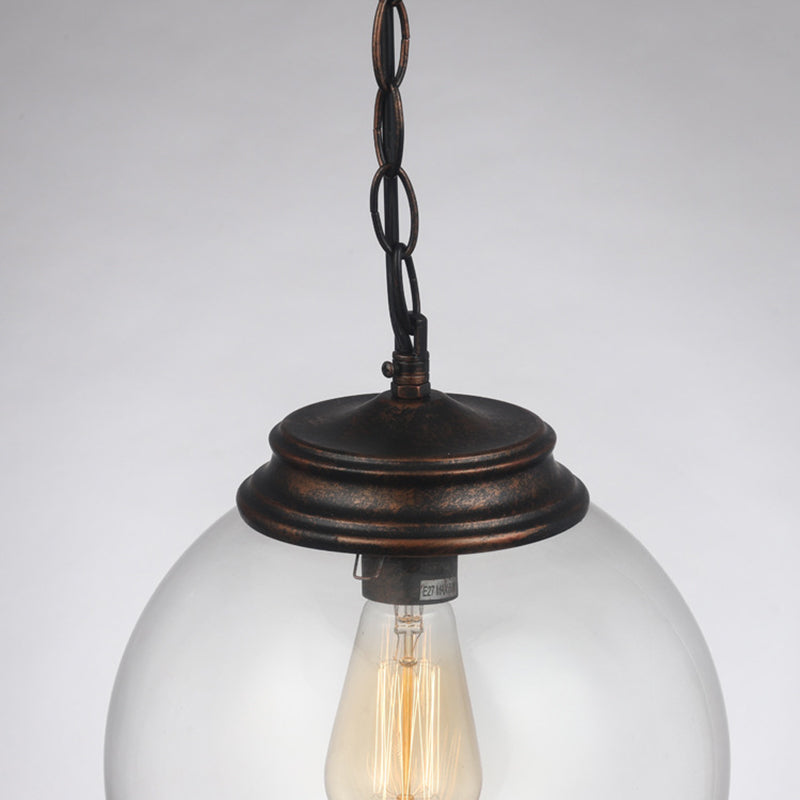 Lampada a sospensione singola in ferro laccata nella luce a sospensione in vetro in stile in stile conciso industriale