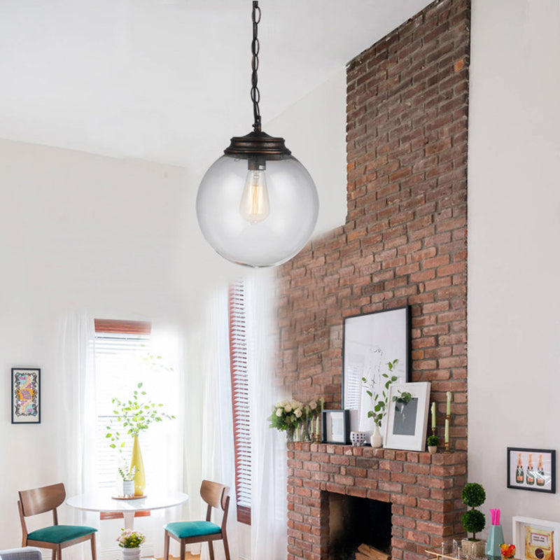 Lampada a sospensione singola in ferro laccata nella luce a sospensione in vetro in stile in stile conciso industriale