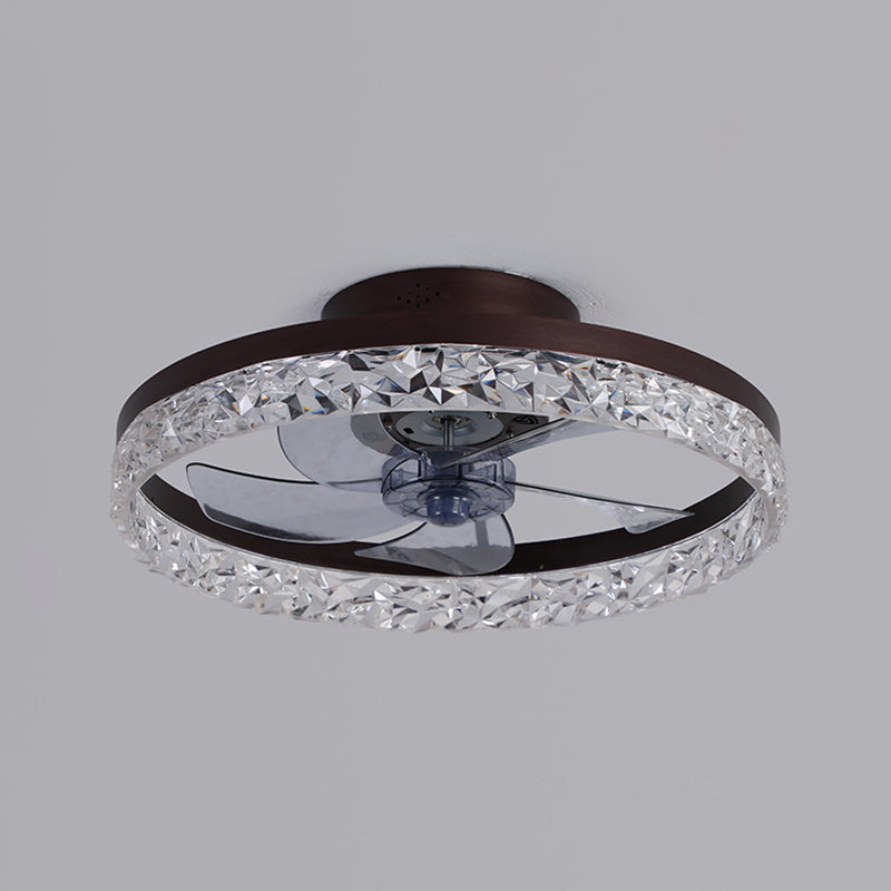 Modern Concise LED Ceiling Light Lacquered Iron Circular Ceiling Fans with Acrylic Shade