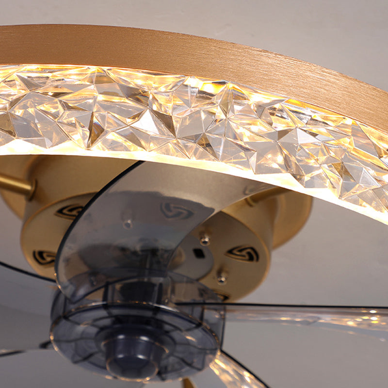 Modern Concise LED Ceiling Light Lacquered Iron Circular Ceiling Fans with Acrylic Shade