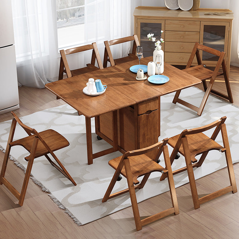Modern Modern Eetting Table 51.18 "Rechthoek Rubberwood Drop-bladtafel (alleen tafel)