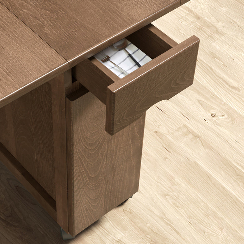 Modern Modern Eetting Table 51.18 "Rechthoek Rubberwood Drop-bladtafel (alleen tafel)