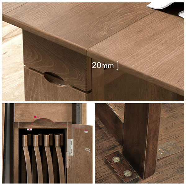 Modern Modern Eetting Table 51.18 "Rechthoek Rubberwood Drop-bladtafel (alleen tafel)
