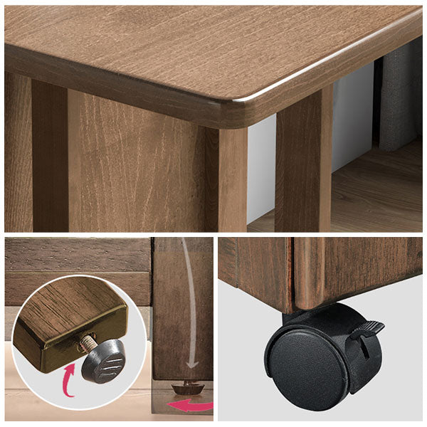 Modern Modern Eetting Table 51.18 "Rechthoek Rubberwood Drop-bladtafel (alleen tafel)