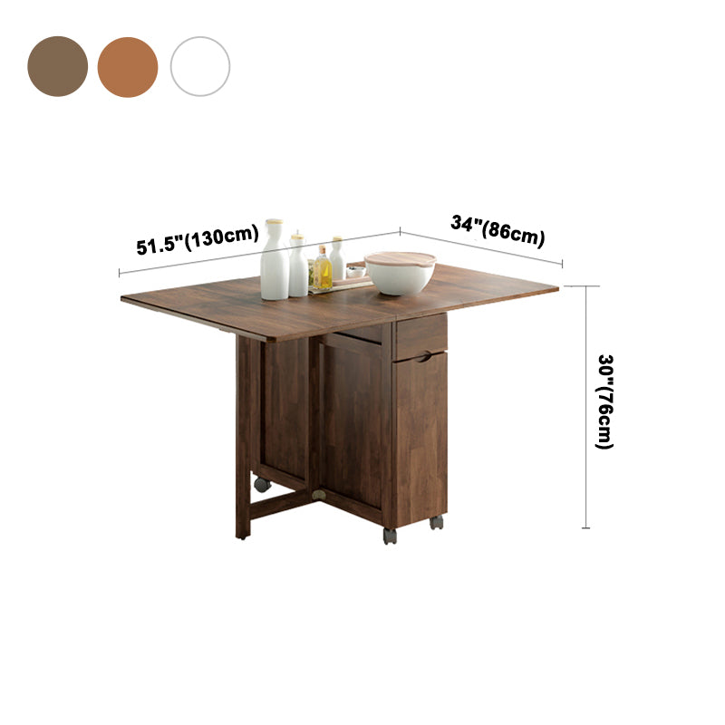 Modern Modern Eetting Table 51.18 "Rechthoek Rubberwood Drop-bladtafel (alleen tafel)