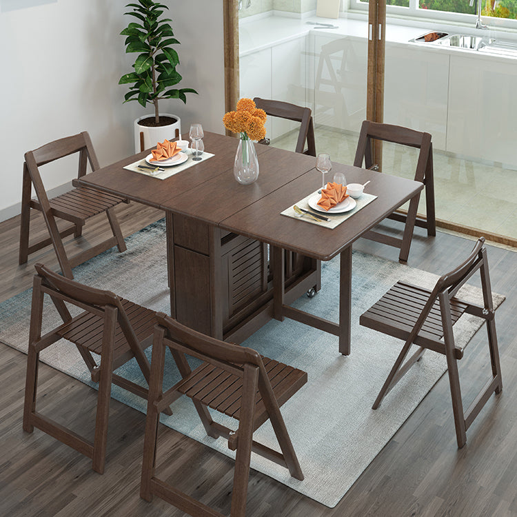 Mid-Century Modern Esstisch Brauner Klapp-Esstisch aus massivem Holz (nur Tisch)