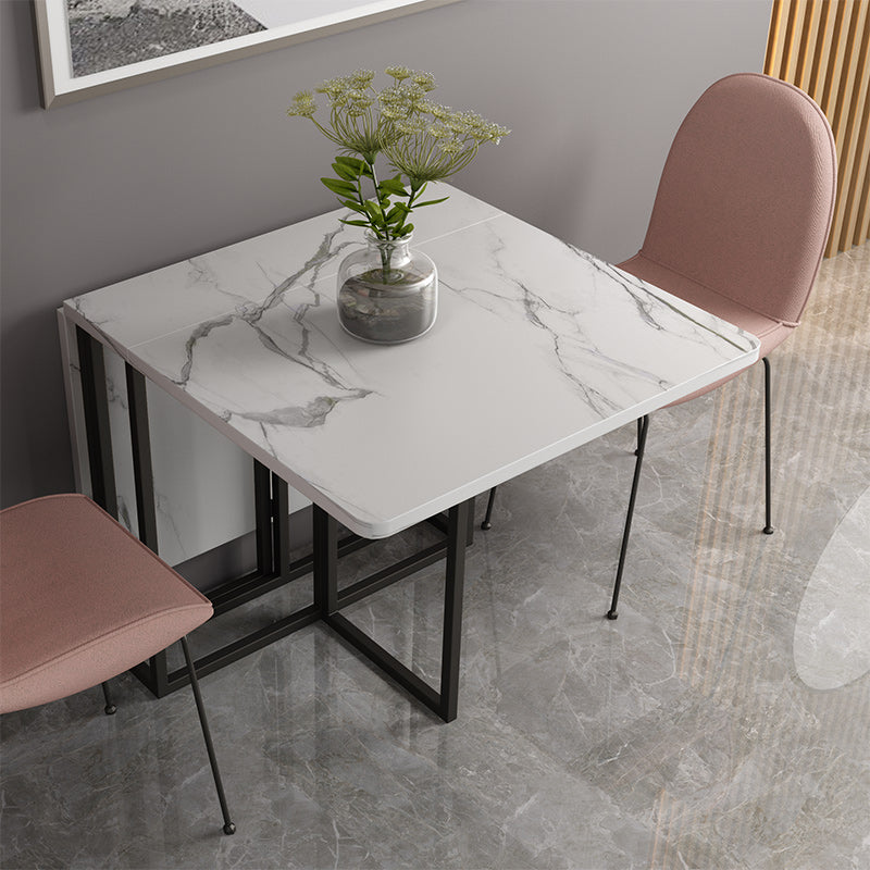 Mesa de comedor de mármol con faux contemporáneo Mesa de rectángulo de base para el hogar para el hogar