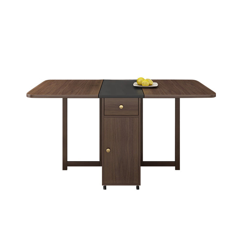 Mid-Century Modern Dining Room Table Drop-Leaf Table with Ash Solid Wood Base,59"L x 29.1"H