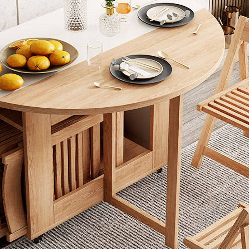 Round Mid-Century Modern Dining Table Drop-Leaf Table,47.2"L x 47.2"L x 29.1"H