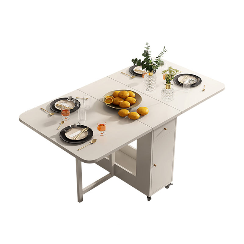 Rectangle Mid-Century Modern Folding Table Pedestal Base Table for Dining Room(only table)