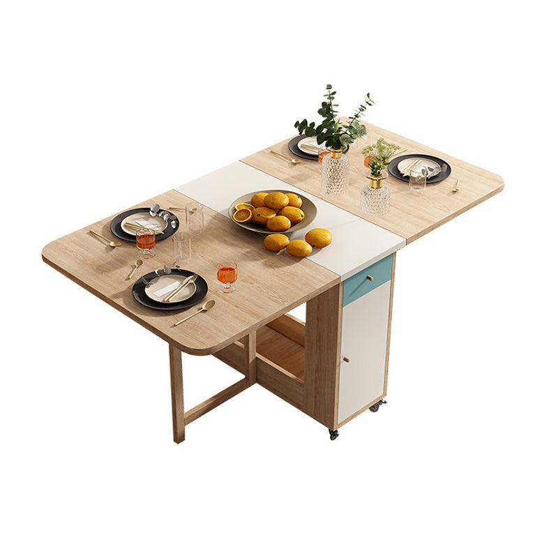 Rectangle Mid-Century Modern Folding Table Pedestal Base Table for Dining Room(only table)